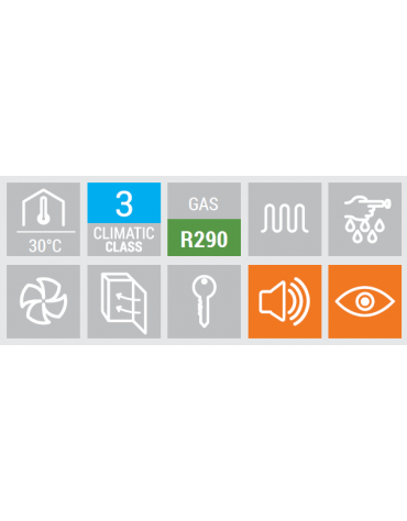 Armadio congelatore in ABS, colore acciaio, interno in termoformato - 7 ceste incluse - statico -23°/-18°C  - cm 60x64,3x187,5h