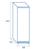 Armadio congelatore in ABS, colore acciaio, interno in termoformato - 7 ceste incluse - statico -23°/-18°C  - cm 60x64,3x187,5h