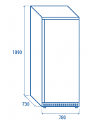 Armadio frigorifero bianco GN2/1 in ABS - refrigerazione Roll-Bond con ventilatore +2°/+10°C - Classe D - cm 78x73x189h