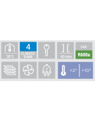 Armadio frigorifero bianco in ABS - Lt 400 - refrigerazione Roll-Bond con ventilatore +2°/+10°C - Classe D - cm 60x68,5x189h