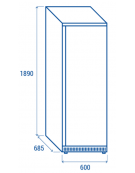 Armadio congelatore bianco in ABS con 6 ripiani evaporatore fissi - refrigerazione statica -22°/-18°C - cm 60x68,5x189h