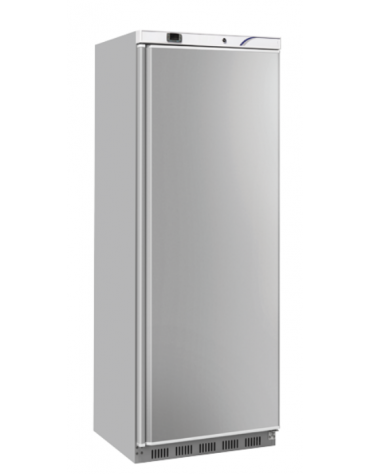 Armadio frigorifero in ABS - colore acciaio - Lt 400 - refrigerazione Roll-Bond con ventilatore +2°/+10°C - cm 60x68,5x189h