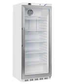 Armadio frigorifero bianco GN2/1 in ABS con porta in vetro - refrigerazione Roll-Bond con ventilatore +3°/+10°C - cm 78x73x189h