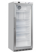 Armadio frigorifero grigio GN2/1 in ABS con porta in vetro - refrigerazione Roll-Bond con ventilatore +3°/+10°C - cm 78x73x189h