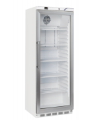 Armadio frigorifero bianco in ABS con porta in vetro - refrigerazione Roll-Bond con ventilatore +3°/+10°C - cm 60x72,3x189h