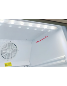 Armadio frigorifero grigio in ABS con porta in vetro - refrigerazione Roll-Bond con ventilatore +3°/+10°C - cm 60x72,3x189h