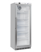 Armadio frigorifero grigio in ABS con porta in vetro - refrigerazione Roll-Bond con ventilatore +3°/+10°C - cm 60x72,3x189h