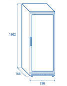 Armadio congelatore GN 2/1 bianco con porta in vetro - refrigerazione statica -20°/ -15°C - cm 78x76,8x190,2h