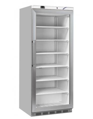 Armadio congelatore GN 2/1 grigio con porta in vetro - refrigerazione statica -20°/ -15°C - cm 78x76,8x190,2h