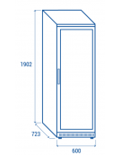 Armadio congelatore bianco con porta in vetro - refrigerazione statica -20°/ -15°C - cm 60x72,3x190,2h