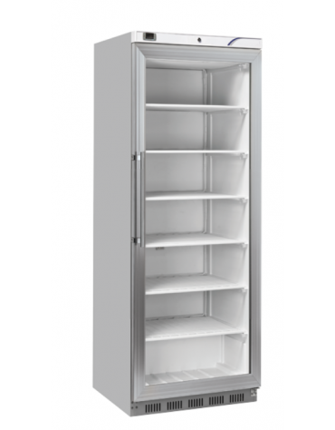 Armadio congelatore grigio con porta in vetro - refrigerazione statica -20°/ -15°C - cm 60x72,3x190,2h