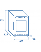 Armadio refrigerato con porta in vetro - Lt. 200 - refrigerazione roll bond con ventola - cm 60x62,5x85,3h