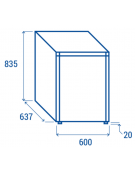 Armadio congelatore bianco con interno in termoformato - Lt. 200 - refrigerazione statica -22°/-15°C - cm 60x62,5x85,3h