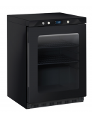Frigorifero basso nero con porta in vetro - refrigerazione roll bond con ventola di assistenza +2°/+10°°C - cm 60x62,5x85,3h