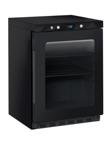 Frigorifero basso in ABS nero - refrigerazione roll bond con ventola di assistenza +0/+10°C - Classe A - cm 60x62,5x85,3h