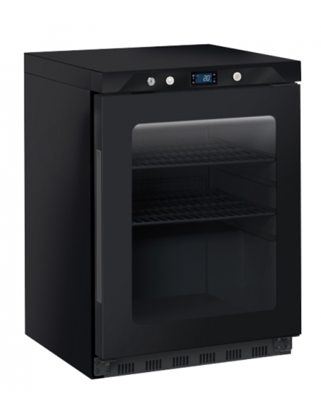 Frigorifero basso in ABS nero - refrigerazione roll bond con ventola di assistenza +0/+10°C - Classe A - cm 60x62,5x85,3h