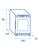 Frigorifero basso in ABS nero - refrigerazione roll bond con ventola di assistenza +0/+10°C - Classe A - cm 60x62,5x85,3h