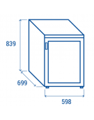Armadio congelatore ventilato per congelamento bicchieri in acciaio e piano lavorabile in acciaio inox - cm 59,8x69,9x83,9h