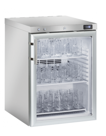 Armadio congelatore ventilato per congelamento bicchieri in acciaio e piano lavorabile in acciaio inox - cm 59,8x69,9x83,9h