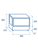 Espositore refrigerato da banco, colore nero con basamento inox - refrigerazione ventilata +1/+12°C - cm 87,5x57x68,5h