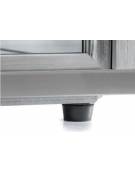 Vetrina da banco fredda ventilata -Vetri dritti-2 ripiani cromati regolabili in altezza -Illuminazione a Led-cm 144x52,4x73,5h
