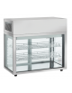 Vetrina refrigerata da banco con vetro dritto, struttura in acciaio e luci LED - 2 ripiani cromati regolabili - cm 80,5x43,8x77h