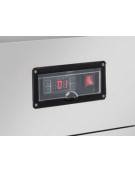 Vetrina refrigerata da banco con vetro dritto, struttura in acciaio e luci LED - 2 ripiani cromati regolabili - cm 80,5x43,8x97h