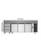 Tavolo refrigerato per preparazione pizza- 4 Sportelli