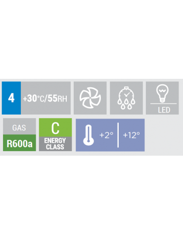 Vetrina refrigerata verticale colore bianco con vetro dritto e display digitale - ventilata +2°/+12°C - 42,8x38,6x111h