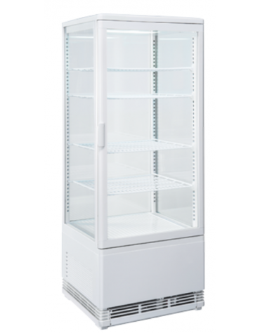 Vetrina refrigerata verticale colore bianco con vetro dritto e display digitale - ventilata +2°/+12°C - 42,8x38,6x111h