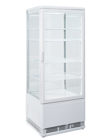Vetrina refrigerata verticale colore bianco con vetro dritto e display digitale - ventilata +2°/+12°C - 42,8x38,6x111h