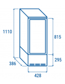 Vetrina refrigerata verticale colore bianco con vetro dritto e display digitale - ventilata +2°/+12°C - 42,8x38,6x111h