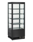 Vetrina refrigerata verticale colore nero con vetro dritto e display digitale - ventilata +2°/+12°C - 42,8x38,6x111h