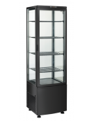 Vetrina espositiva colore nero - refrigerazione ventilata, +2/+12°C - capacità Lt. 235 - Classe B - cm 51,5x48,5x169h
