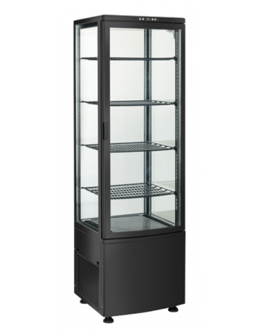 Vetrina espositiva colore nero - refrigerazione ventilata, +2/+12°C - capacità Lt. 235 - Classe B - cm 51,5x48,5x169h