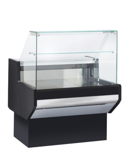 Banco refrigerato per servizio assistito - piano lavoro e zona esposizione in acciaio inox - ventilato +2°/+4°C - cm 104x91x129h