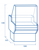 Banco refrigerato per servizio assistito - piano lavoro e zona esposizione in acciaio inox - ventilato +2°/+4°C - cm 104x91x129h