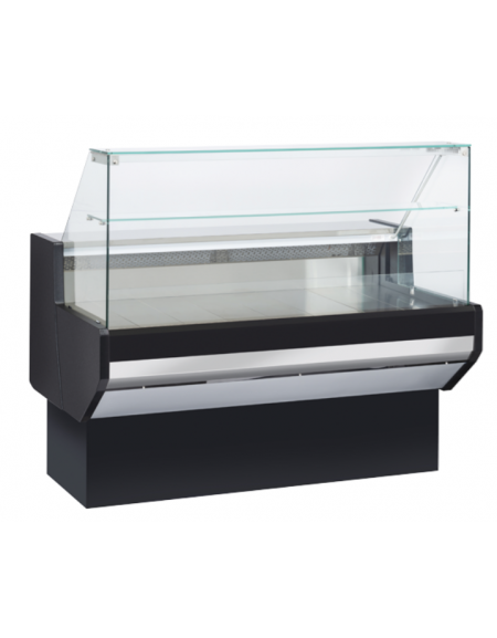 Banco refrigerato per servizio assistito - piano lavoro e zona esposizione in acciaio inox - ventilato +2°/+4°C - cm 150x91x129h