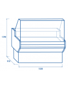 Banco refrigerato per servizio assistito - piano lavoro e zona esposizione in acciaio inox - ventilato +2°/+4°C - cm 150x91x129h