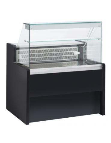 Banco refrigerato per servizio assistito - piano lavoro e zona esposizione in acciaio inox - ventilato +4°/+6°C - cm 100x79x122h