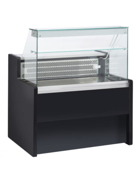 Banco refrigerato per servizio assistito - piano lavoro e zona esposizione in acciaio inox - statico +4°/+6°C - cm 100x79x122h