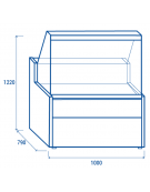Banco refrigerato per servizio assistito - piano lavoro e zona esposizione in acciaio inox - statico +4°/+6°C - cm 100x79x122h