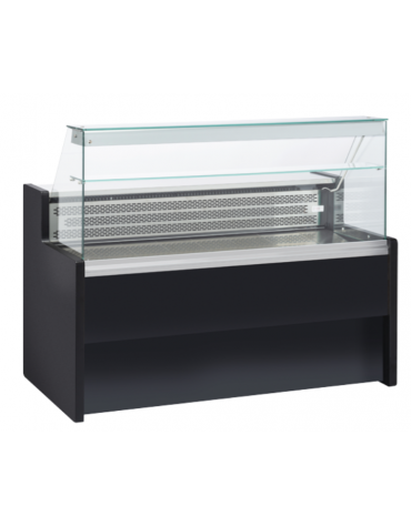 Banco refrigerato per servizio assistito - piano lavoro e zona esposizione in acciaio inox - ventilato +4°/+6°C - cm 150x79x122h