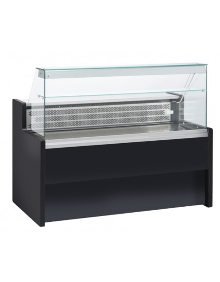 Banco refrigerato per servizio assistito - piano lavoro e zona esposizione in acciaio inox - statico +4°/+6°C - cm 150x79x122h