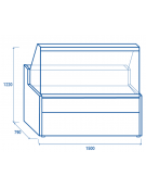 Banco refrigerato per servizio assistito - piano lavoro e zona esposizione in acciaio inox - statico +4°/+6°C - cm 150x79x122h