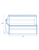 Banco refrigerato per servizio assistito - piano lavoro e zona esposizione in acciaio inox - ventilato +4°/+6°C - cm 200x79x122h