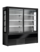 Murale refrigerato, porte scorrevoli, zona esposizione in acciaio inox - Lt 357 - colore nero - +0°/+2°C - cm 100x57x200h