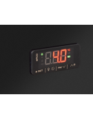 Murale refrigerato, porte scorrevoli, zona esposizione in acciaio inox - Lt 435 - colore nero - +0°/+2°C - cm 120x57x200h