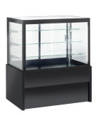 Vetrina refrigerata ventilata con ripiani in vetro e porte scorrevoli posteriori - colore nero - temp. +2°/+6°C - cm 120x78x138h