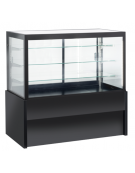 Vetrina refrigerata ventilata con ripiani in vetro e porte scorrevoli posteriori - colore nero - temp. +2°/+6°C - cm 150x78x138h